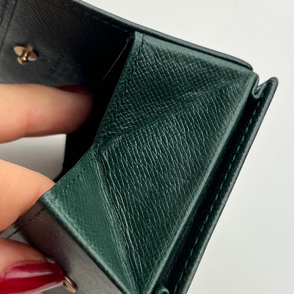 Auth. Louis Vuitton Taiga Porte Mannaie Boite Leather Coin Purse Wallet Mini Vtg - Picture 4 of 13